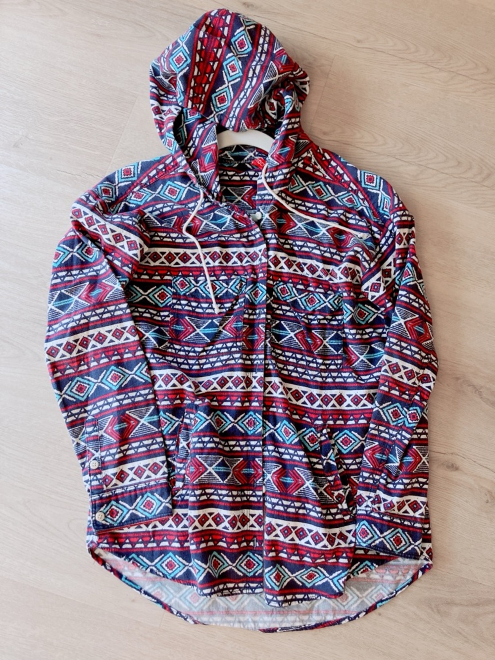 H&M Hoodie Jacket - Light-Weighted Aztec Printed